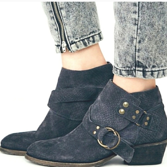 Free People Shoes - Free People Suede Snake Print Tortuga Booties